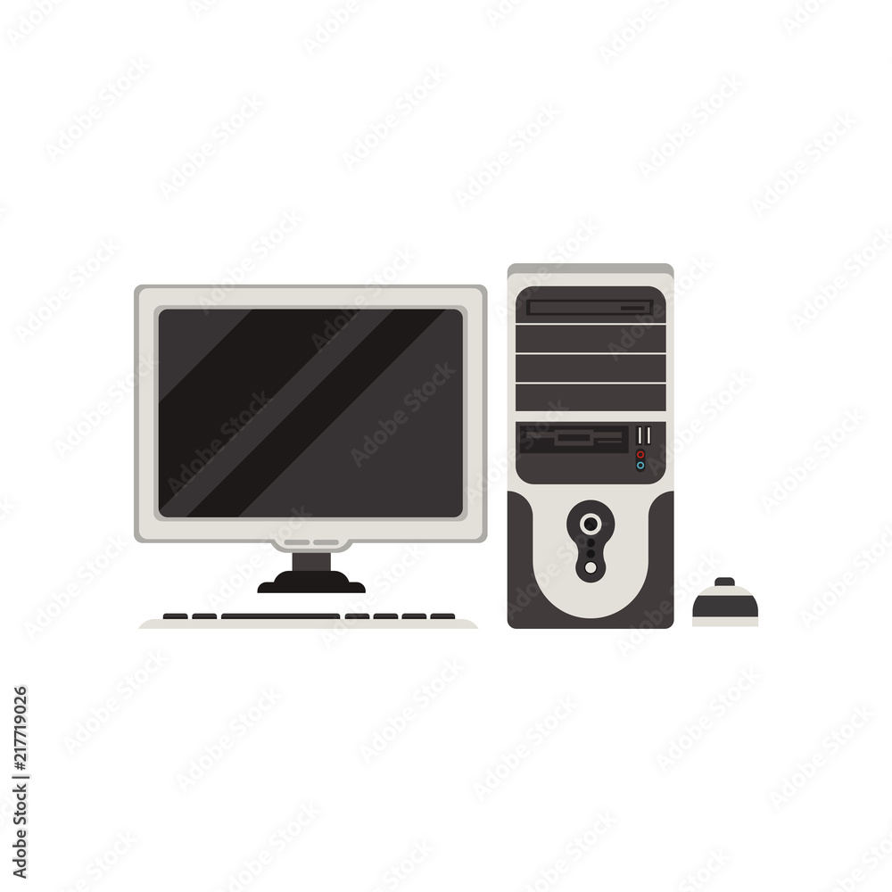 Personal computer vector Illustration on a white background Personal computer vector Illustration on a white background