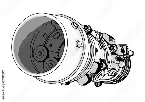 sketch of aircraft engine vector
