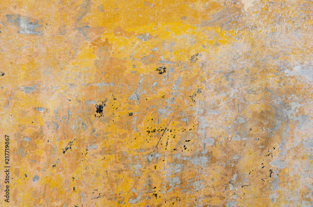 Yellow color old concrete background
