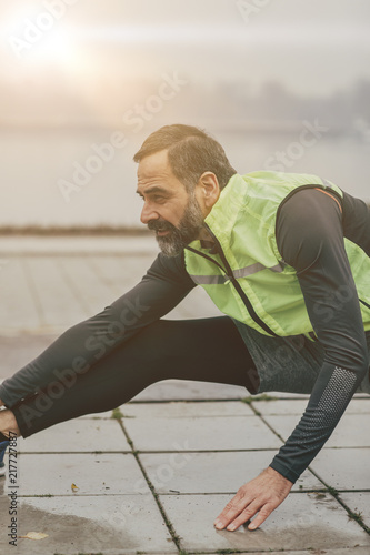 A Man Enjoying Morning Run