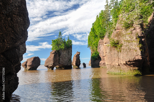 Hopewell Rocks at high tide, Canada photo