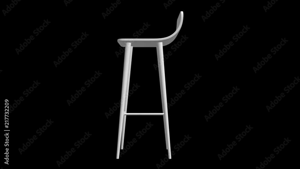 Bar stool furniture 3d render. High chair. Bar interior design. Available in FullHD video render footage Bar stool furniture 3d render. High chair. Bar interior design. Available in FullHD video render footage