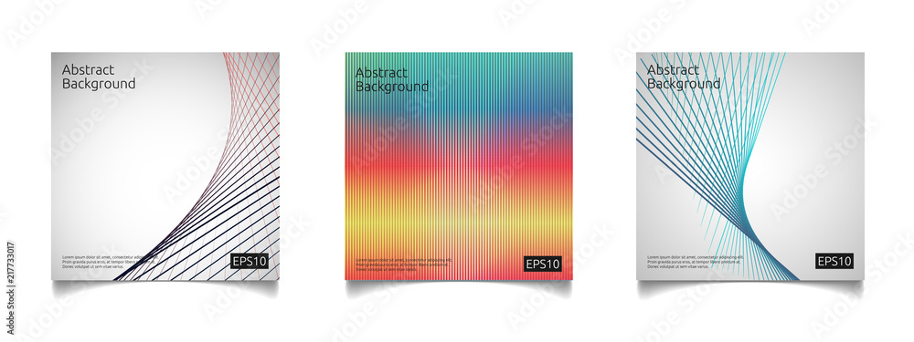 abstract colorful line art cover template with gradient shape composition design concept background vector illustration