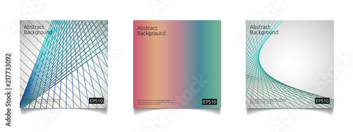 abstract colorful line art cover template with gradient shape composition design concept background vector illustration