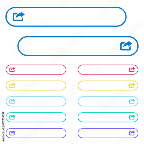 Export with upper right arrow icons in rounded color menu buttons