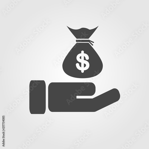 Income icon flat style isolated on background. Income sign symbol for web site and app design.