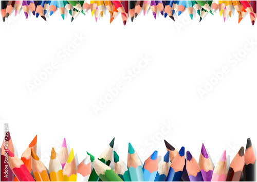 Colorful Pencils on White B...