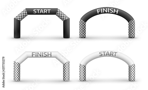 Inflatable arches vector set isolated from background