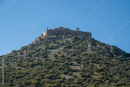 view of the convent - castle of the Calatrava knights in the province of Ciudad Real  Spain.