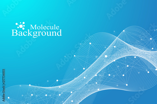 Scientific vector illustration genetic engineering and gene manipulation concept. DNA helix, DNA strand, molecule or atom, neurons. Abstract structure for Science or medical background