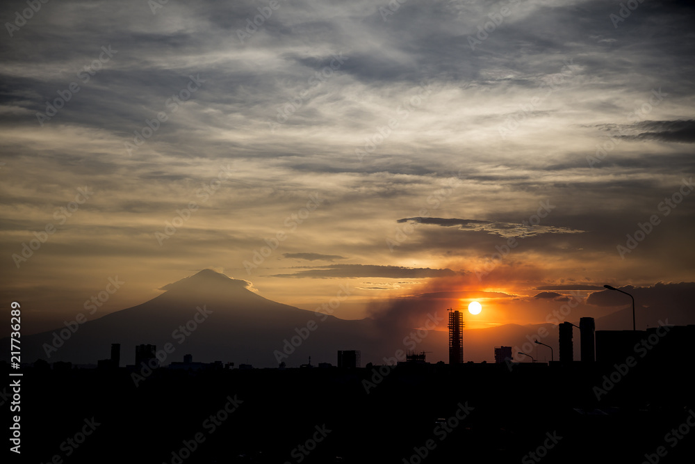 Atardecer en la ciudad de Puebla