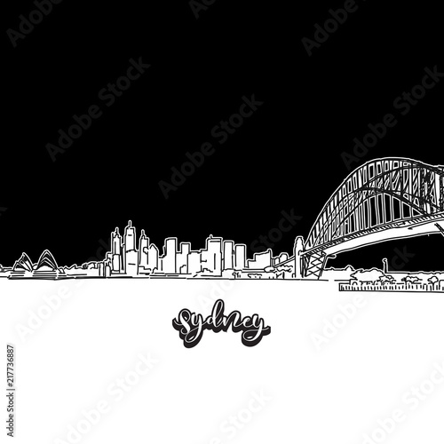 Sydney skyline, outline