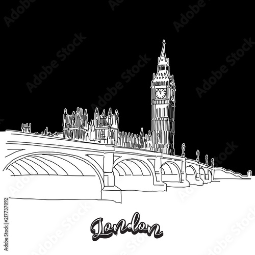 London skyline, outline