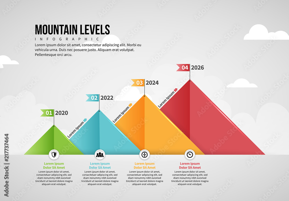 Mountain Levels Infographic Layout Stock Template Adobe Stock