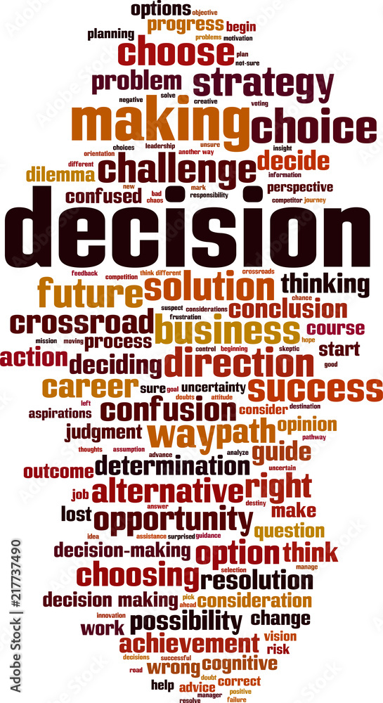 Obraz premium Decision word cloud