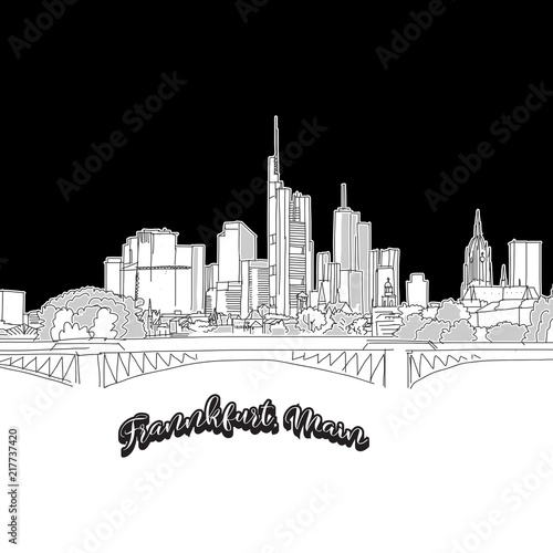 Frankfurt skyline, outline