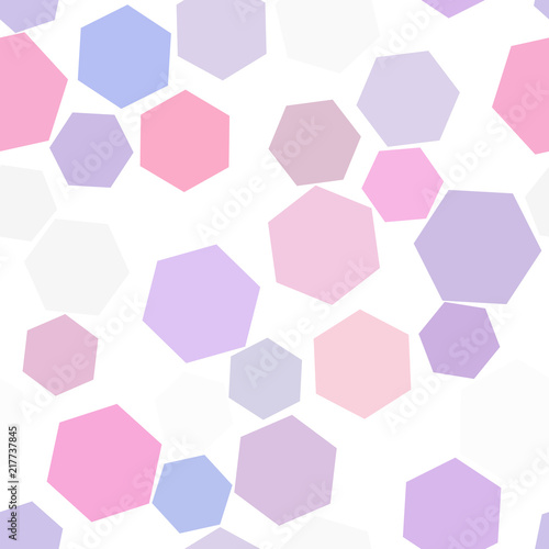 Seamless color abstract hexagon geometric pattern generative art background. Graphic  messy  template   shape.