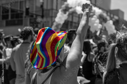 Colorized Hat at Gay Pride Parade