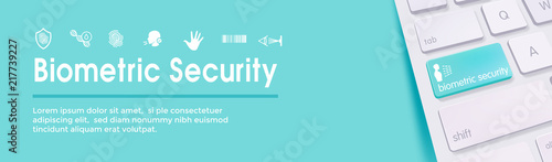 Biometric Scanning Web Banner - DNA, fingerprint, voice scan, tattoo barcode, etc