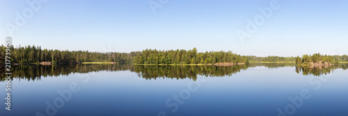 panorama of a forest lake