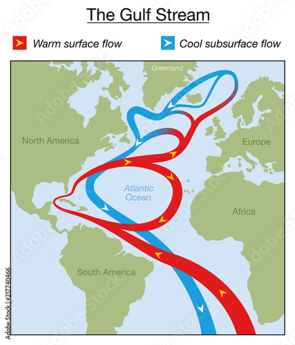 Fotografia, Obraz Gulf Stream chart