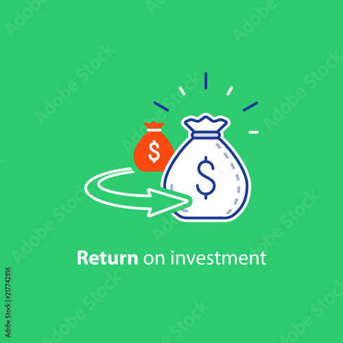 Refinancing concept, financial consolidation, revenue increase, return on long term investment