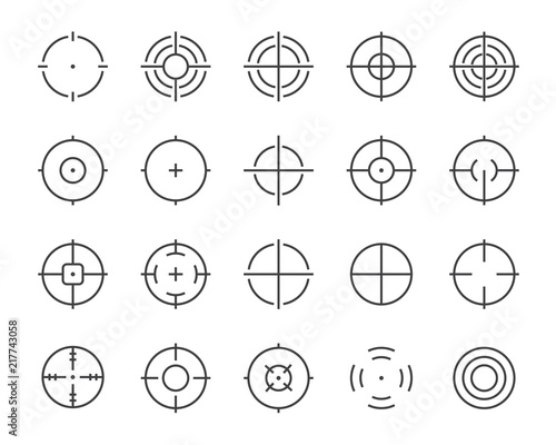 set of target line icons