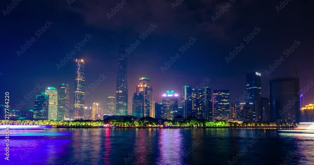Timelapse of Guangzhou skyline. Guangzhou, China Timelapse of Guangzhou skyline. Guangzhou, China