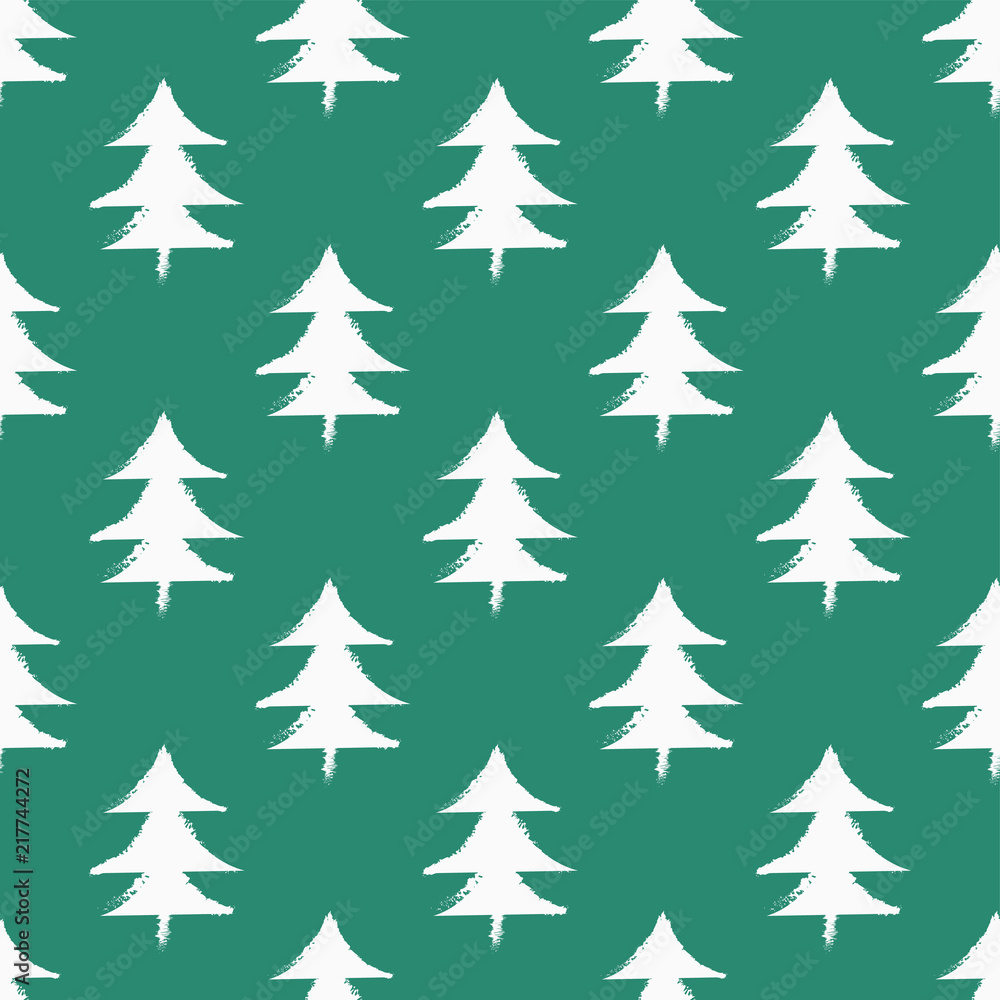 Endless Christmas Pattern with Christmas trees Endless Christmas Pattern with Christmas trees
