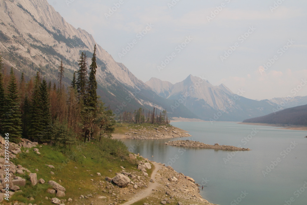 Haze Over Medicine Lake, Jasper National Park, Alberta Haze Over Medicine Lake, Jasper National Park, Alberta