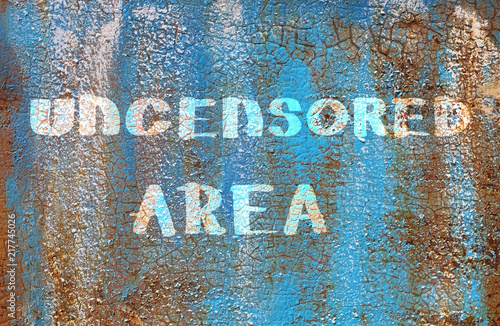 Words uncensored area on the old wall photo