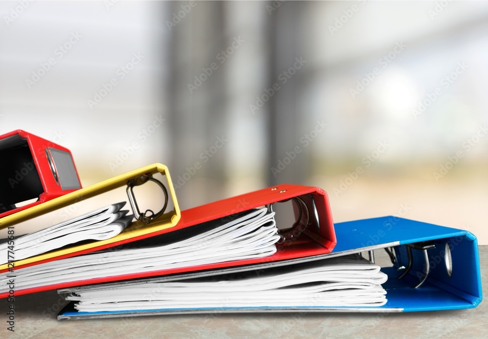 File folders with documents on background File folders with documents on background