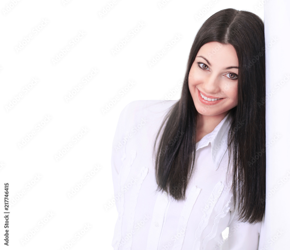 portrait of successful business woman on white background portrait of successful business woman on white background