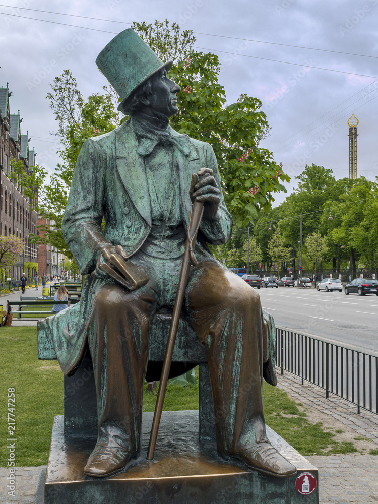 Hans Christian Andersen Monument, Radhuspladsen, Town Hall Square, Copenhagen, Denmark, Europe
