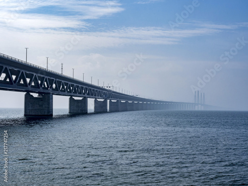 Öresund Bridge between Copenhagen and Malmö, Sweden, Europe © pwmotion