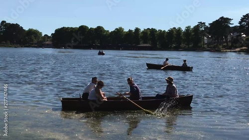 Two rowing boats on Roath Park Lake, Cardiff photo