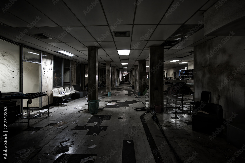 View of dark room abandoned in the Psychiatric Hospital Stock Photo Adobe Stock