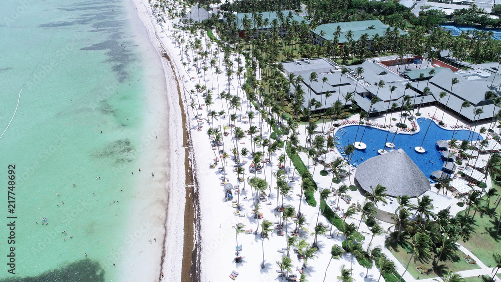 aerial view of Bavaro Beach, Punta Cana, Dominican Republic