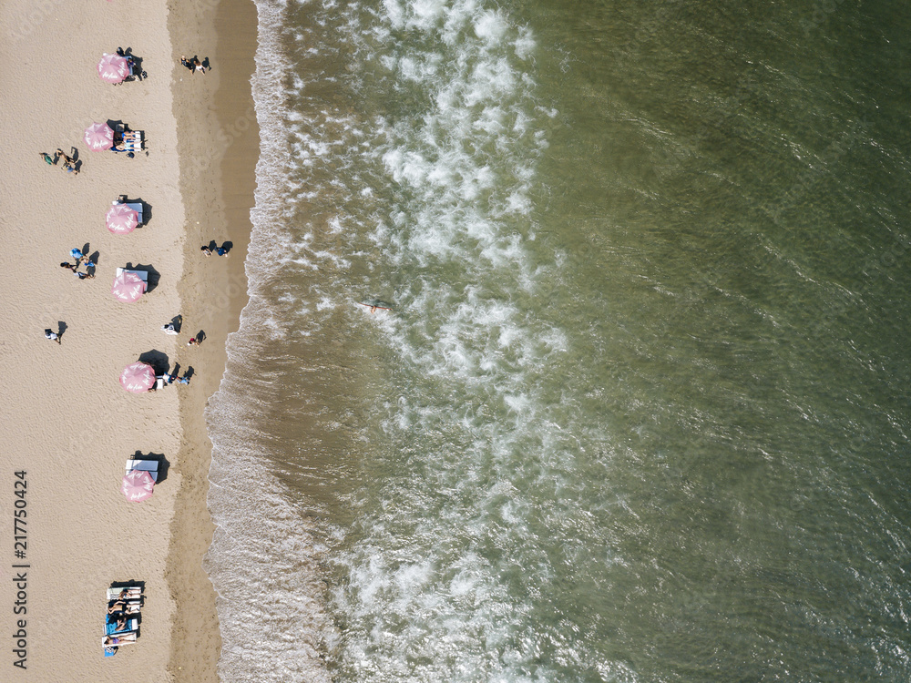 Aerial view of beach during sunny day Aerial view of beach during sunny day