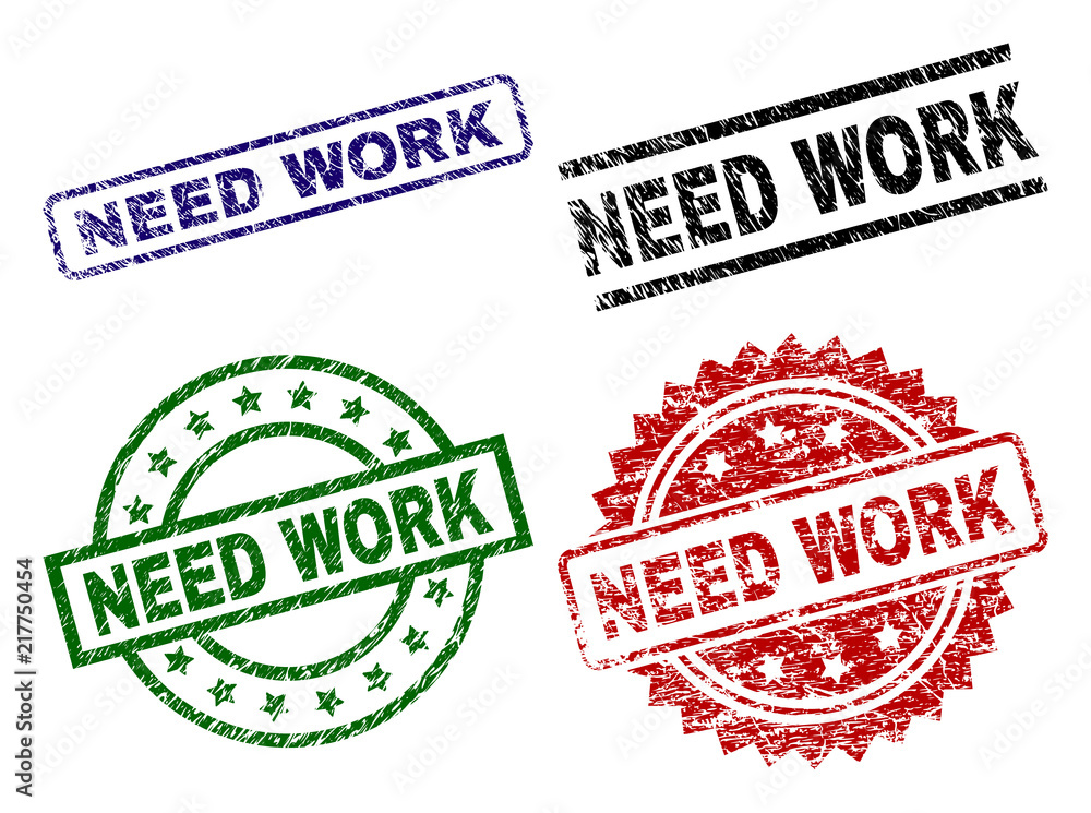NEED WORK seal prints with distress style. Black, green,red,blue vector rubber prints of NEED WORK tag with grunge style. Rubber seals with round, rectangle, medal shapes. NEED WORK seal prints with distress style. Black, green,red,blue vector rubber prints of NEED WORK tag with grunge style. Rubber seals with round, rectangle, medal shapes.