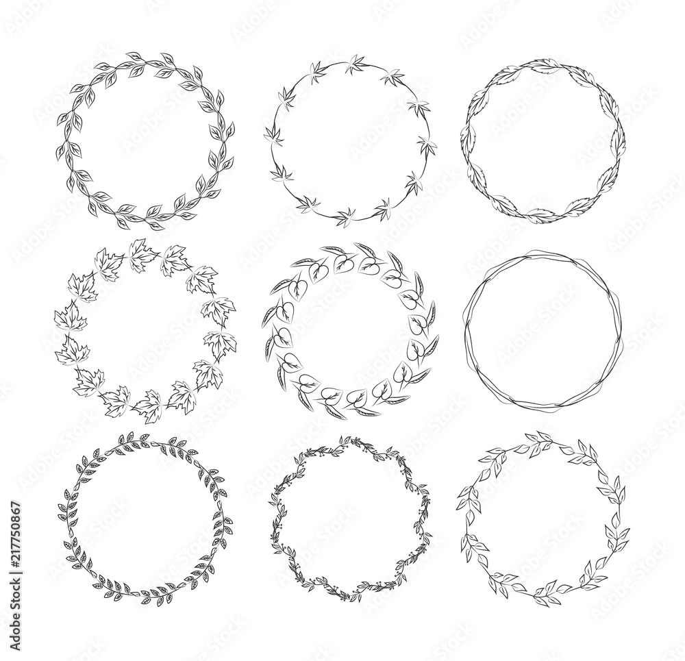 Beautiful monogram set with floral elements Beautiful monogram set with floral elements