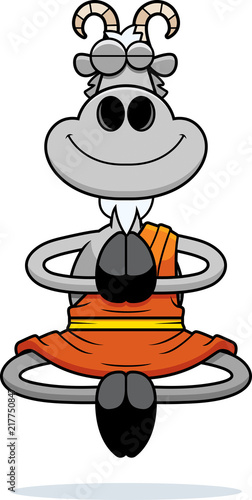 Meditating Cartoon Goat Monk
