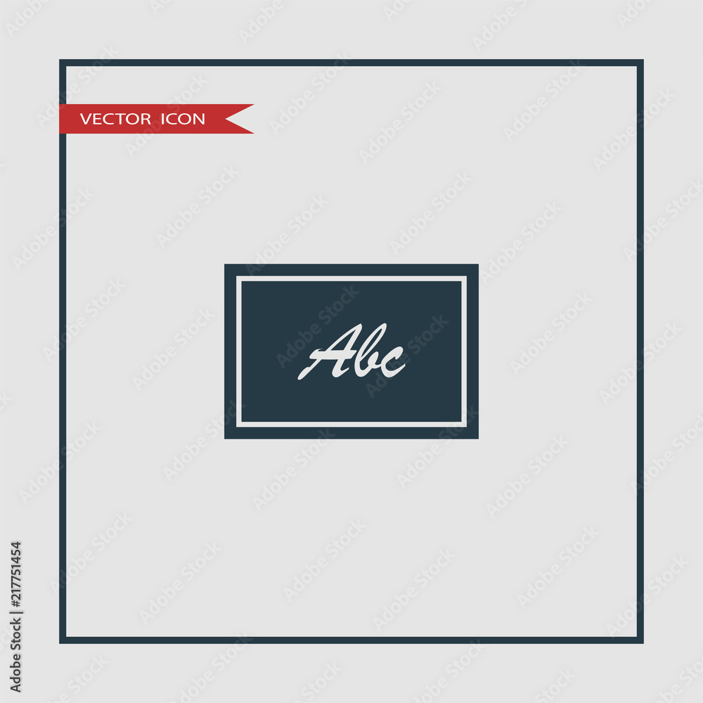 Abc on blackboard vector icon Abc on blackboard vector icon