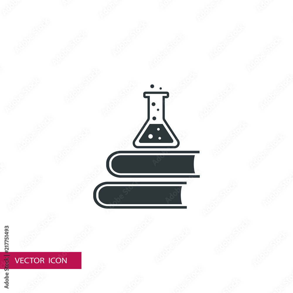 test tube on book vector icon test tube on book vector icon