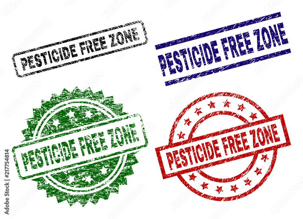 PESTICIDE FREE ZONE seal prints with corroded texture. Black, green,red,blue vector rubber prints of PESTICIDE FREE ZONE text with unclean texture. Rubber seals with circle, rectangle, PESTICIDE FREE ZONE seal prints with corroded texture. Black, green,red,blue vector rubber prints of PESTICIDE FREE ZONE text with unclean texture. Rubber seals with circle, rectangle,
