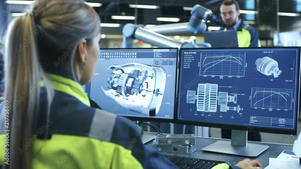 At the Factory: Female Mechanical Engineer Designs 3D Engine on Her ...