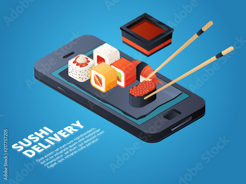 Sushi order. Online or telephone order various asian food