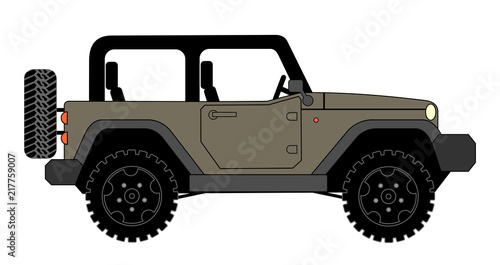 Suv jeep for safari and extreme travel pictogram vector eps 10 photo