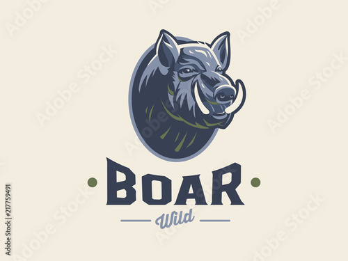 Wild boar with tusks. 
