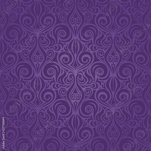 Violet purple vintage seamless pattern Floral background ornate wallpaper design